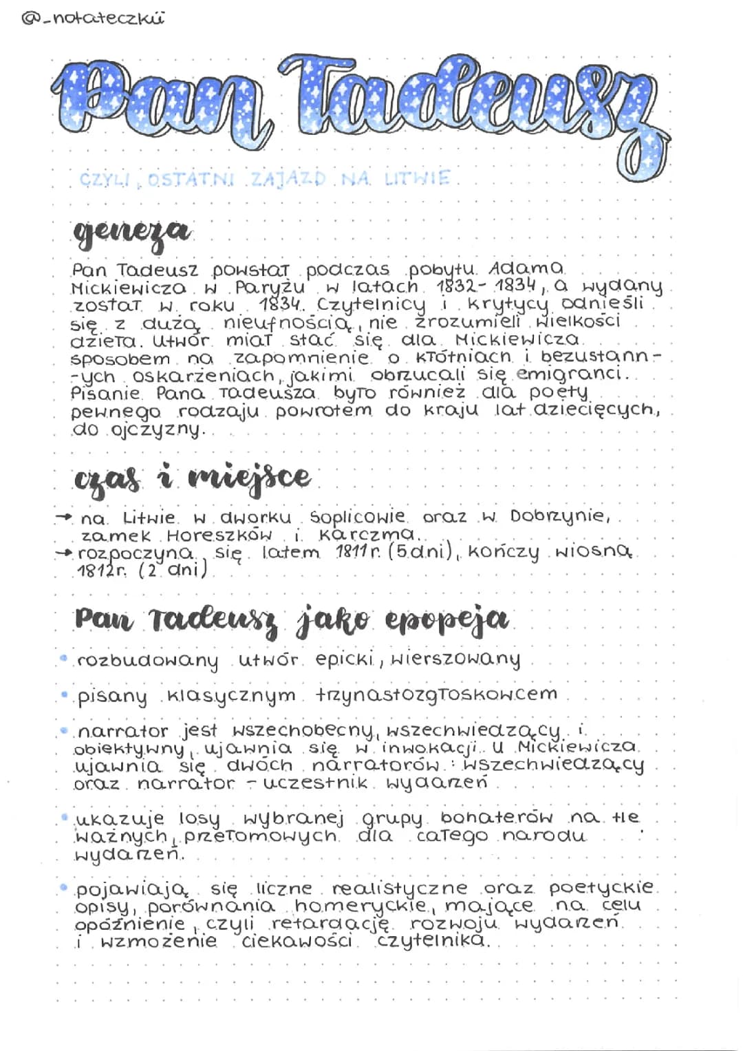 Pan Tadeusz - Dlaczego to Epopeja Narodowa?