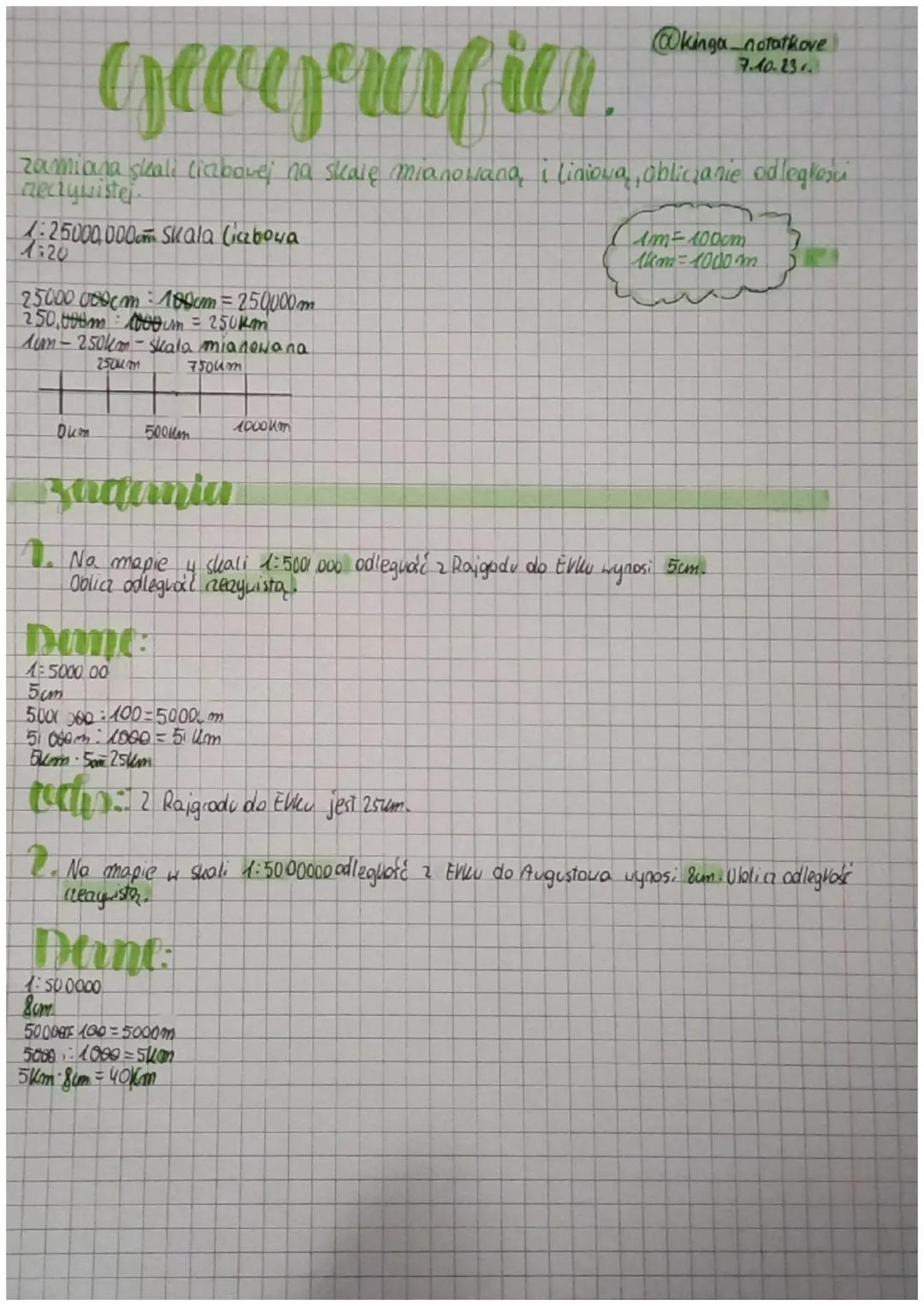 geografier.
zamiana skali liczbowej na skale mianowana, i liniowa, obliczanie odleglexi
neczywistej
1:25000,000m skala (iczbowa
1:20
2500000