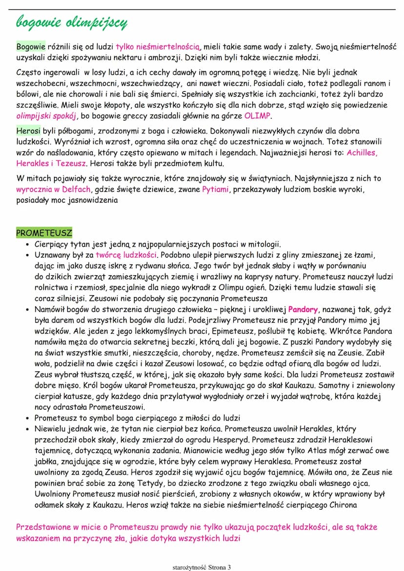 mitologia grecka
MIT- opowieść, która wyraża i organizuje wierzenia danej społeczności, opowiada zwłaszcza o
początkach świata, o powstaniu 