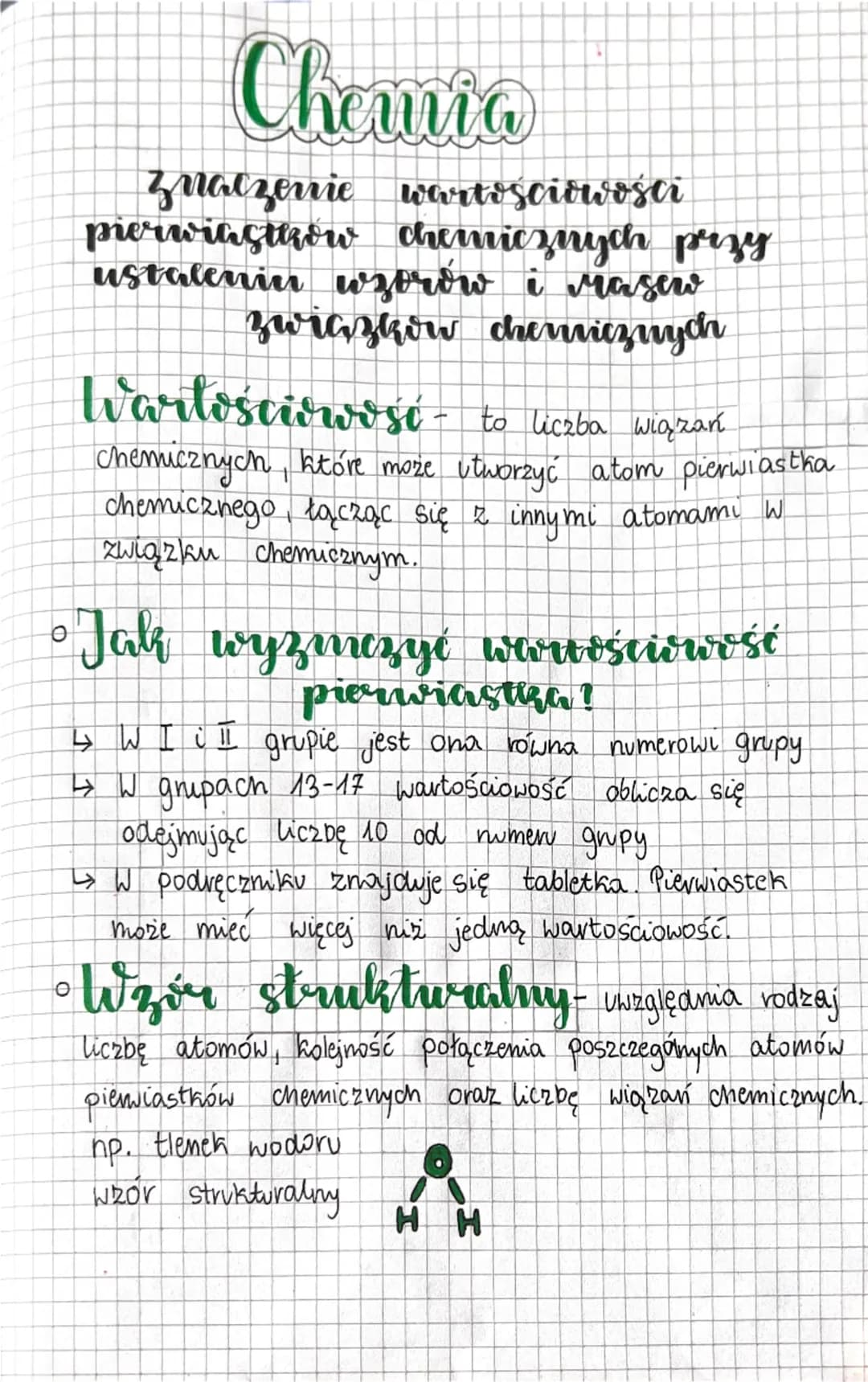 Chanic
znaczenie wartościowości
pierwiastków
chemicznych przy
0
ustaleniu wzorów i Masew
związkow chemicznych
Wartościowość - to liczba wiąz