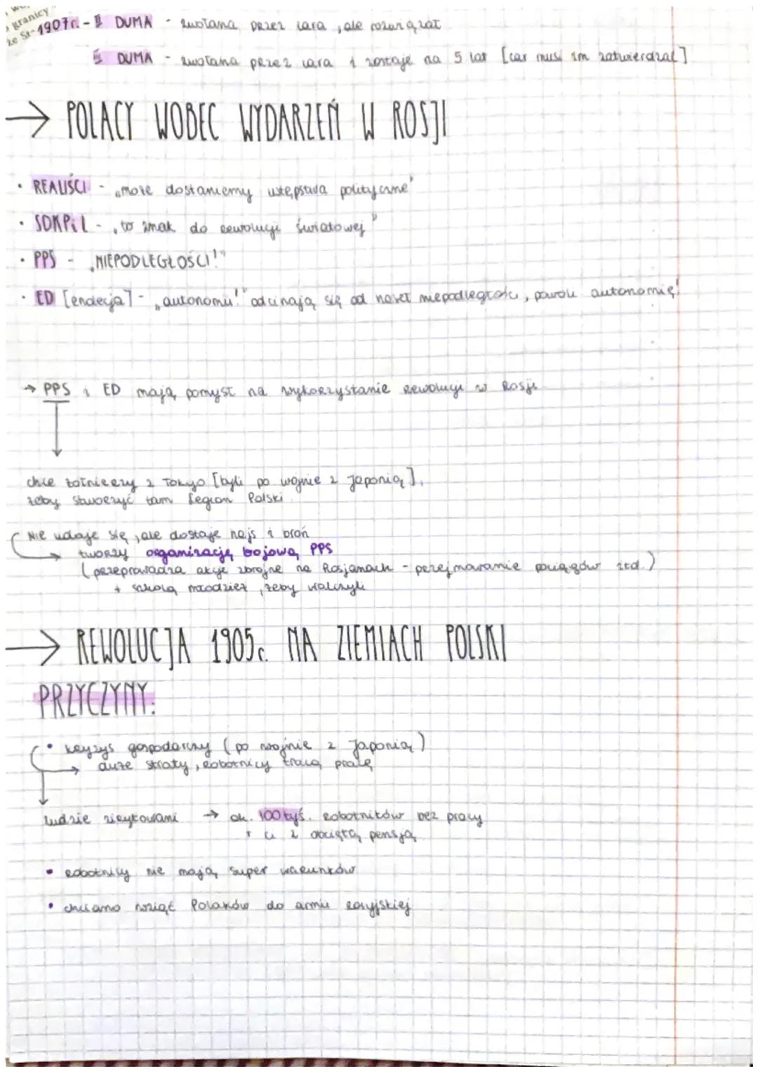 # REWOLUCJA 1905 ROKU

Rewolucja Robotnica

GENEZA

- niepowodzenia w wojnie z Japonia,
→wojska zato pione pad Cuszima

a byli nastawieni na