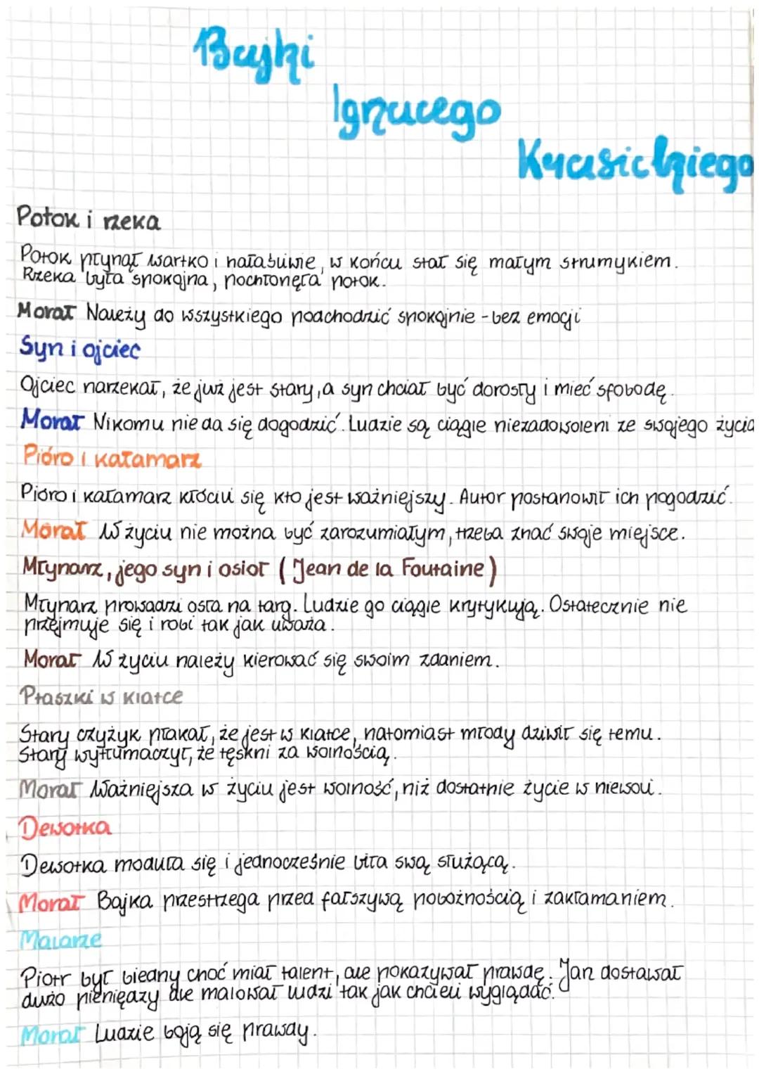 # Bajhi
Ignacego
Krasickiego

Potok i zeka

Potok ntynął wartko i natašume, w końcu stał się małym strumykiem.
Rreka byta spoкојпа, посптопę