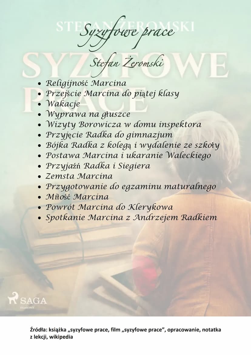 STI Syzyfowe prace SKI
Stefan Żeromski
SYJ FOWE
Bohaterowie:
Marcin Borowicz
P.
Andrzej Radek
• Bernard Sieger
• Anna Stogowska
• Walenty i 