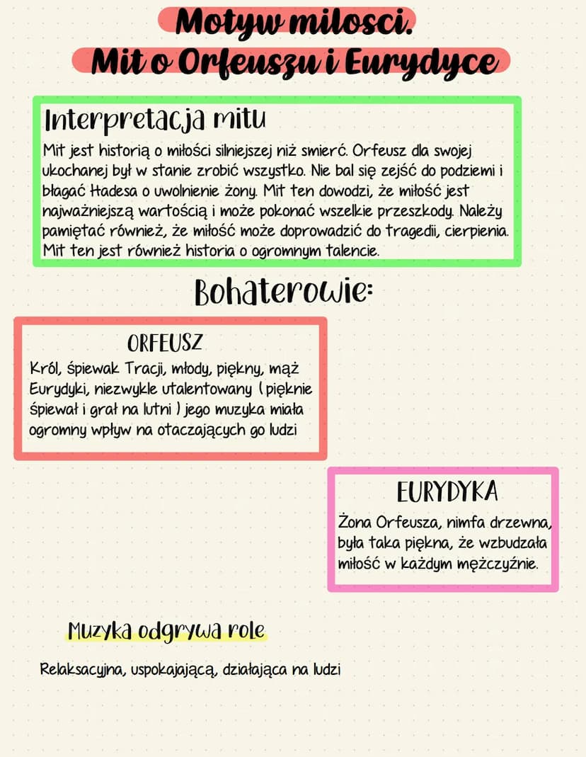Jakie Elementy Typowe Dla Mitu Ma Opowieść O Orfeuszu Mit o Orfeuszu i Eurydyce - Streszczenie i Motywy Miłości (Język polski