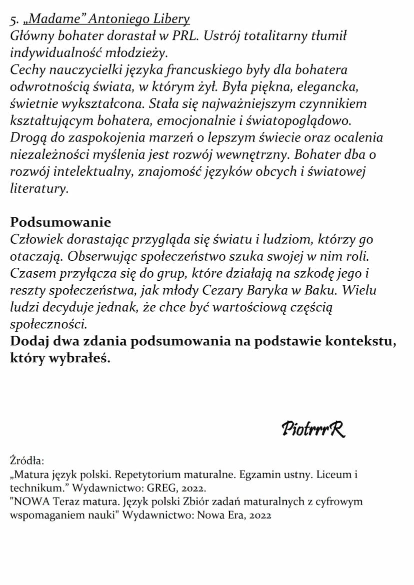 Problem dorastania i
społecznej inicjacji bohatera.
Omów zagadnienie na podstawie Przedwiośnia Stefana
Żeromskiego. W swojej odpowiedzi uwzg