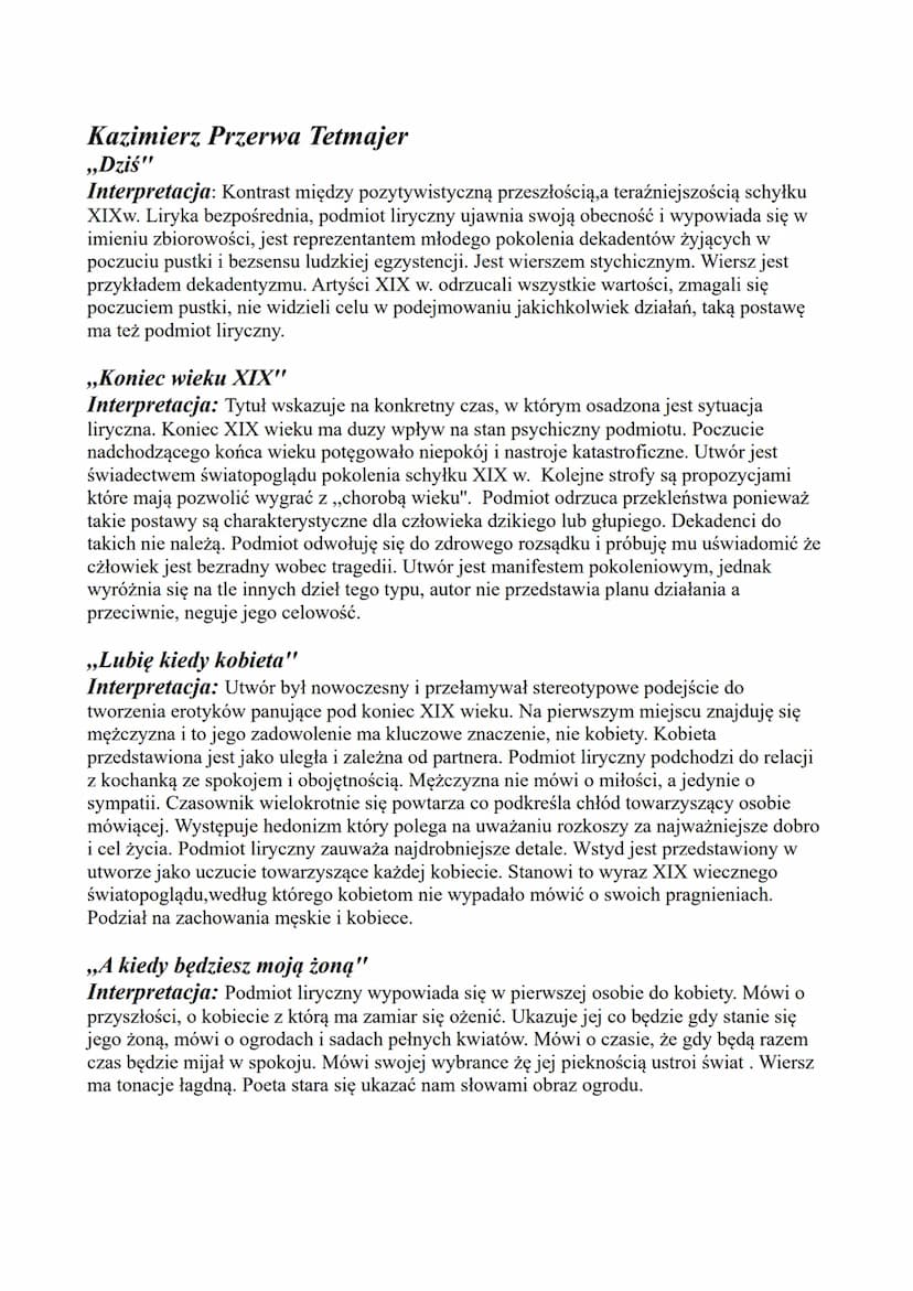 MŁODA POLSKA
Stefan Żeromski
,,Rozdziobią nas kruki"
Tytuł: Wskazuje, że wszystkich polaków czeka ten sam los. Przestroga, że zaborczy ich
z