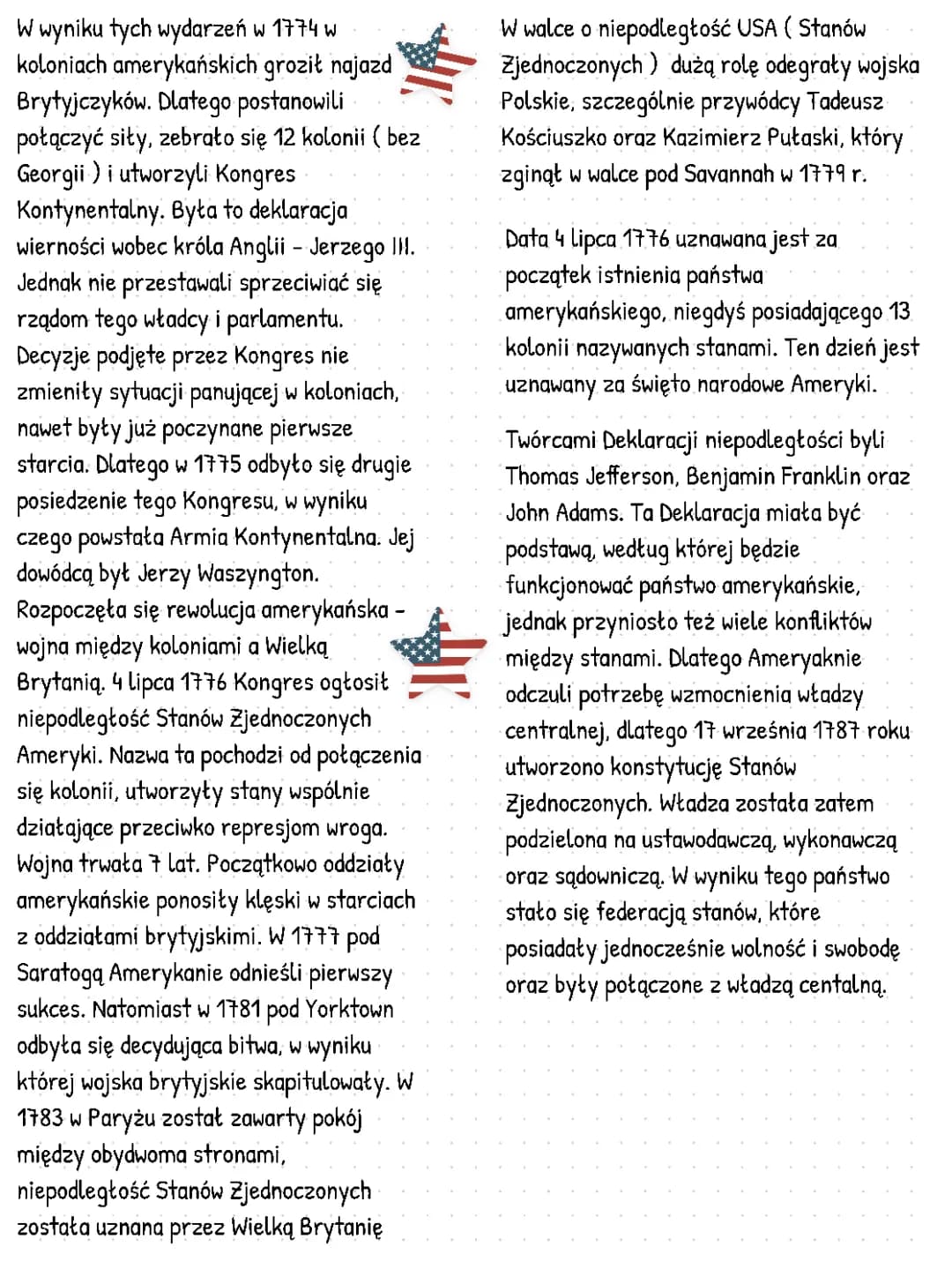 Powstanie Stanów Zjednoczonych Ameryki