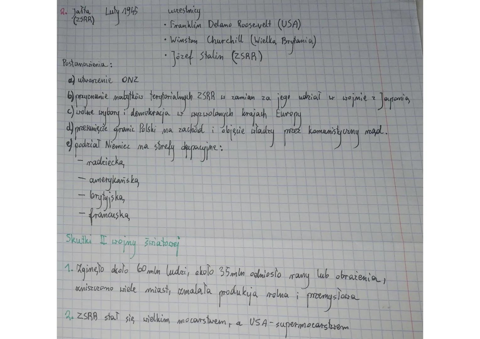 DECYZJE VIELKICH MOCARSTU
wielkich mocarstw
polityki
Cele
ZSRR
1. Podporządkowanie sobie
Środkowo-Wschodniej
europy
2. Otwarcie mrez zachodn