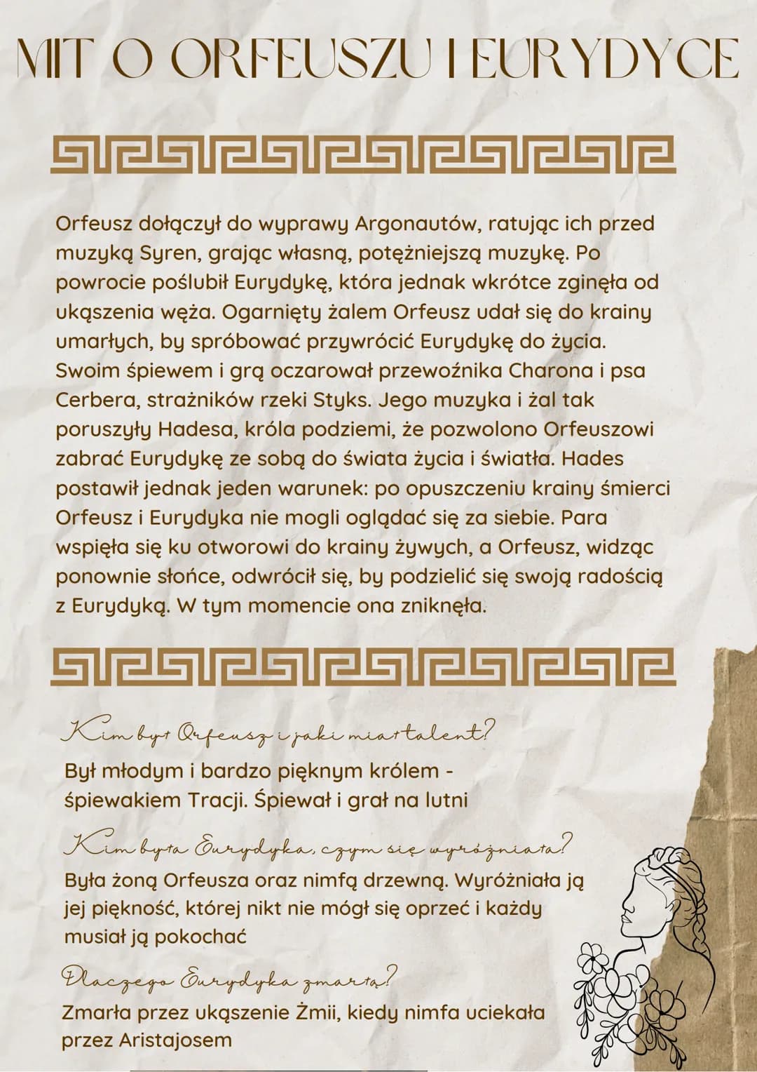 MIT O ORFEUSZU LEURYDYCE
512
1E
1512
Orfeusz dołączył do wyprawy Argonautów, ratując ich przed
muzyką Syren, grając własną, potężniejszą muz