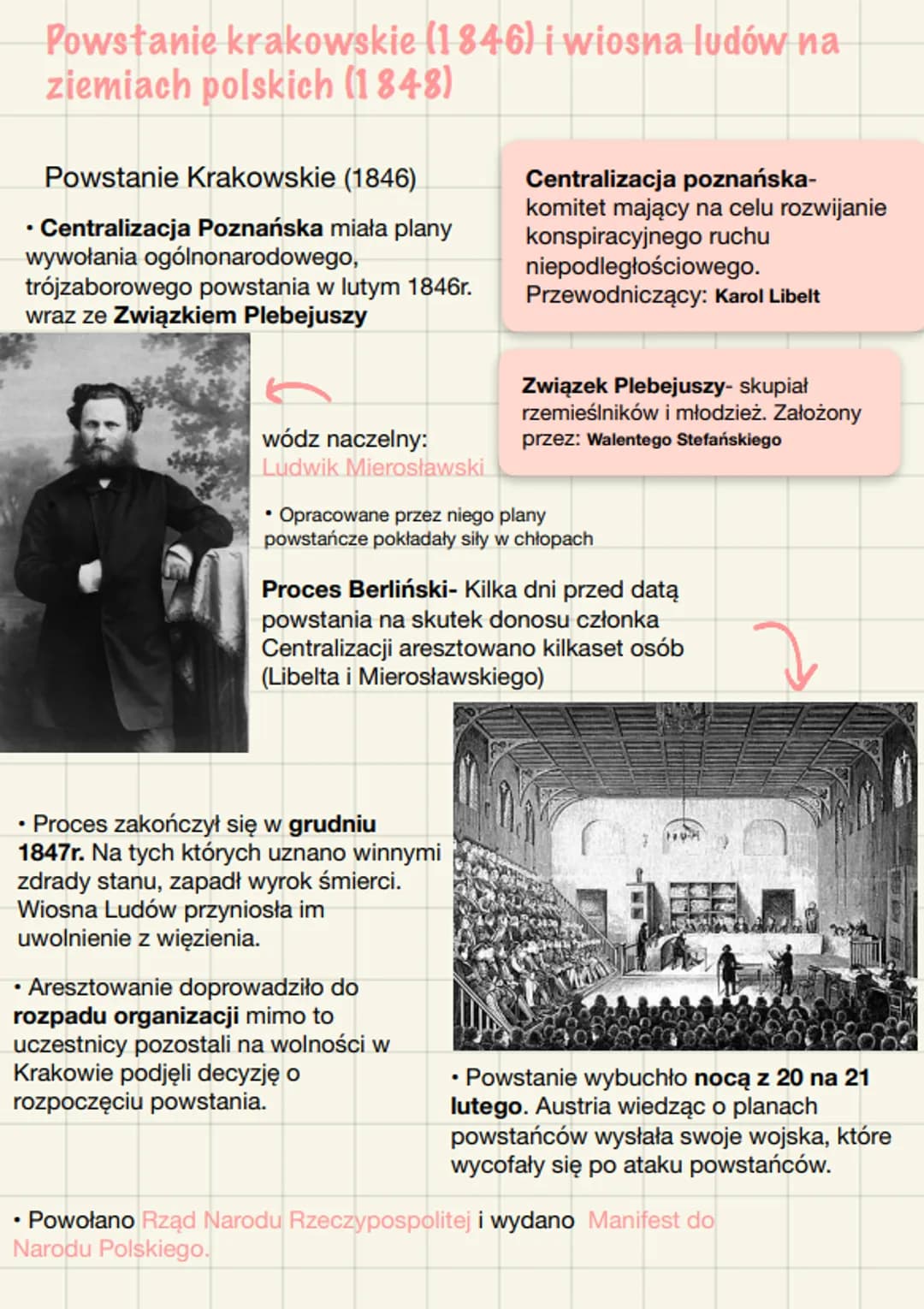 Powstanie krakowskie (1 846) i wiosna ludów na
ziemiach polskich (1848)
Powstanie Krakowskie (1846)
• Centralizacja Poznańska miała plany
wy