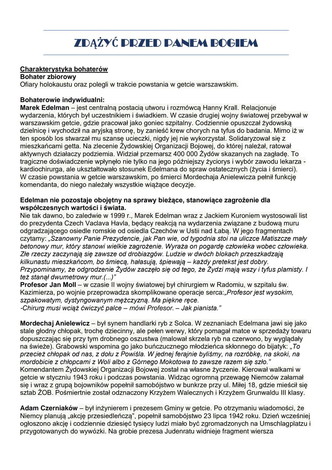 Zdążyć Przed Panem Bogiem - Część 2: Kluczowe Notatki