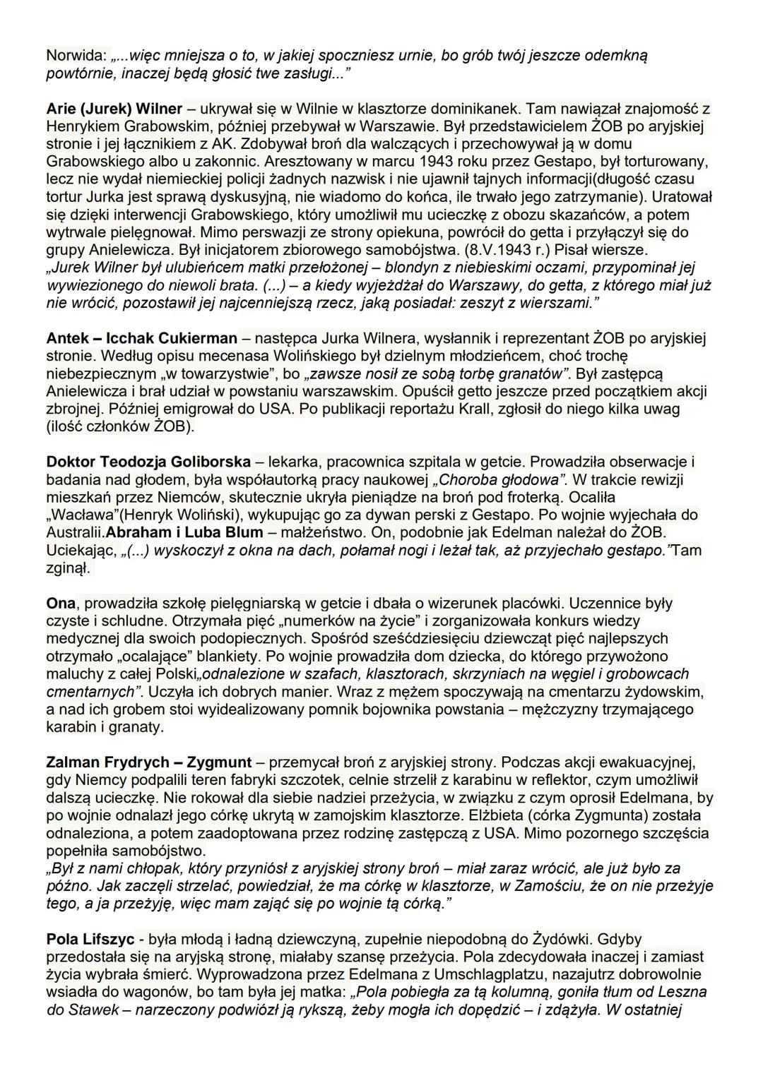 # ZDĄŻYĆ PRZED PANEM BOGIEM

Charakterystyka bohaterów
Bohater zbiorowy
Ofiary holokaustu oraz polegli w trakcie powstania w getcie warszaws