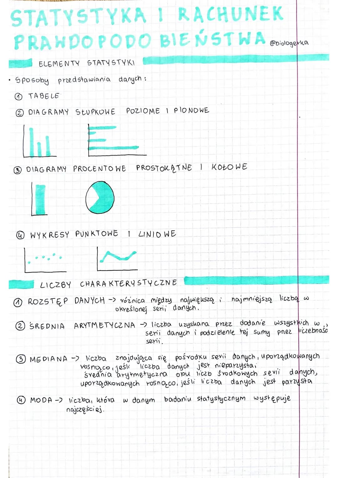 STATYSTYKA I RACHUNEK
PRANDO PODO BIEŃSTWA @oiologerka
ELEMENTY STATYSTYKI
.
Sposoby przedstawiania danych:
TABELE
DIAGRAMY SŁUPKOWE POZIOME