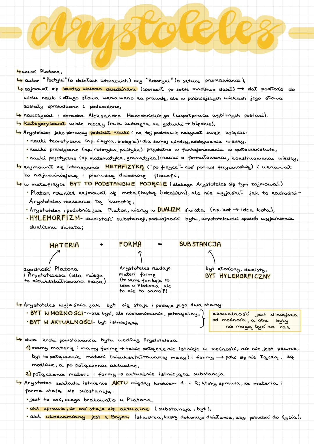 ↳uczeń Platona,
↳autor "Poetyki" (o dziełach literackich) czy "Retoryki" (o sztuce przemawiania),
↳zajmował się bardzo wieloma dziedzinami (