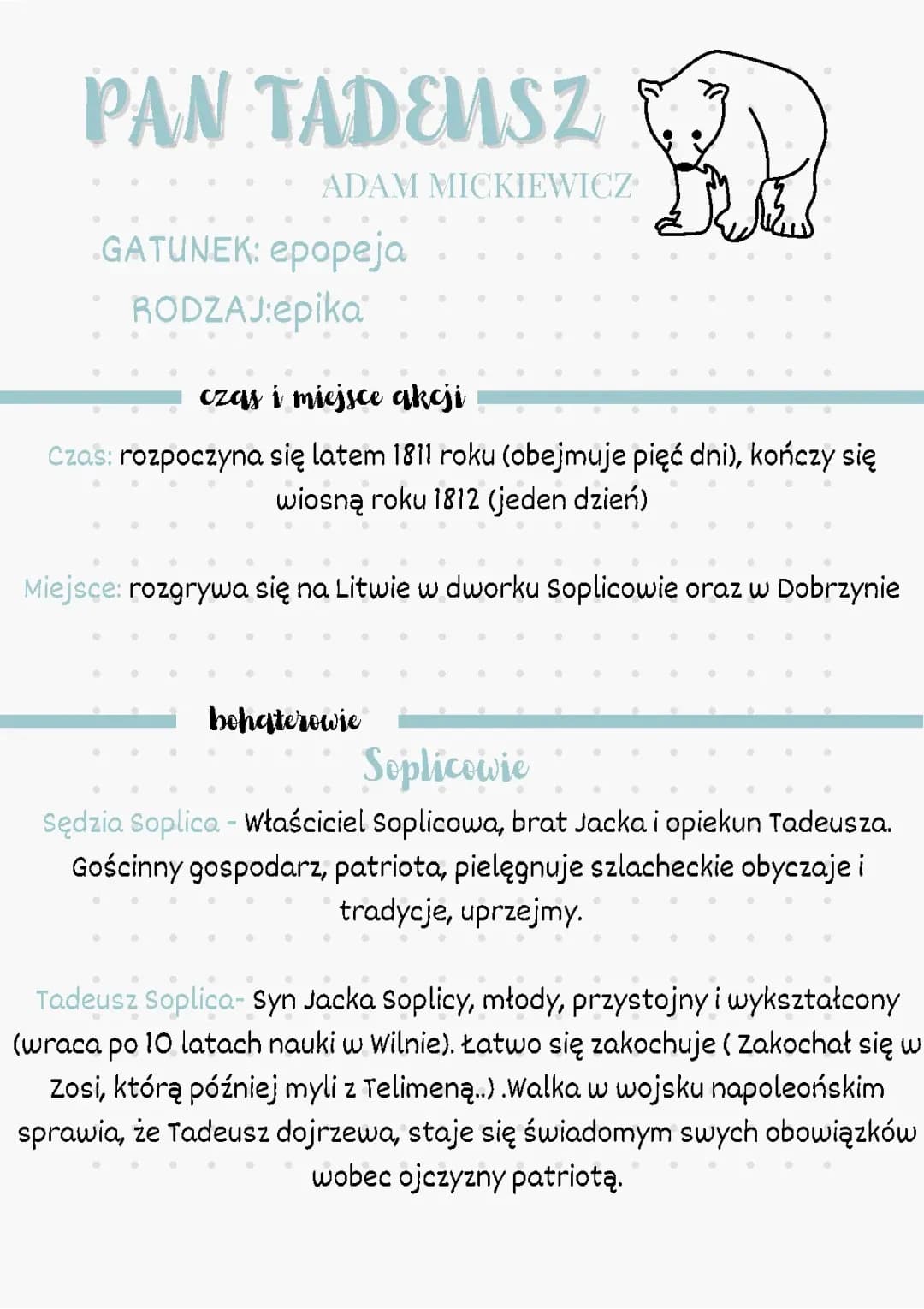 Pan Tadeusz - Szczegółowe Notatki i Motywy | Przygotowanie do Egzaminu Ósmoklasisty