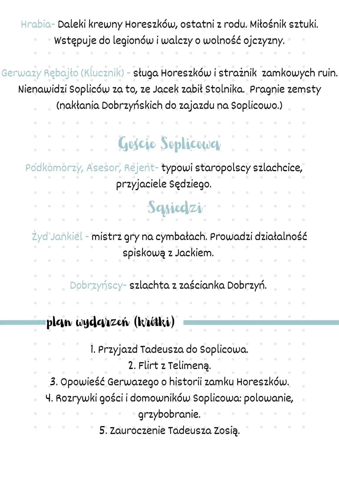 PAN TADEUSZ
ADAM MICKIEWICZ
GATUNEK: epopeja
RODZAJ:epika
●
●
bohaterowie
BR
●
czas i miejsce akcji
Czas: rozpoczyna się latem 1811 roku (ob