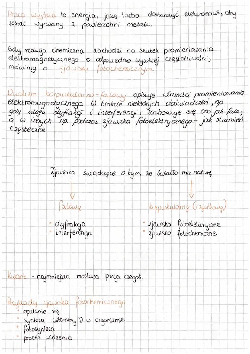 PODWOTNA NATURA ŚWIATŁA
Zjawisko fotoelektryczne zachodzi, gdy świates ( lub inne
promieniowanie elektromagnetyczne) padajsce na metal wybij