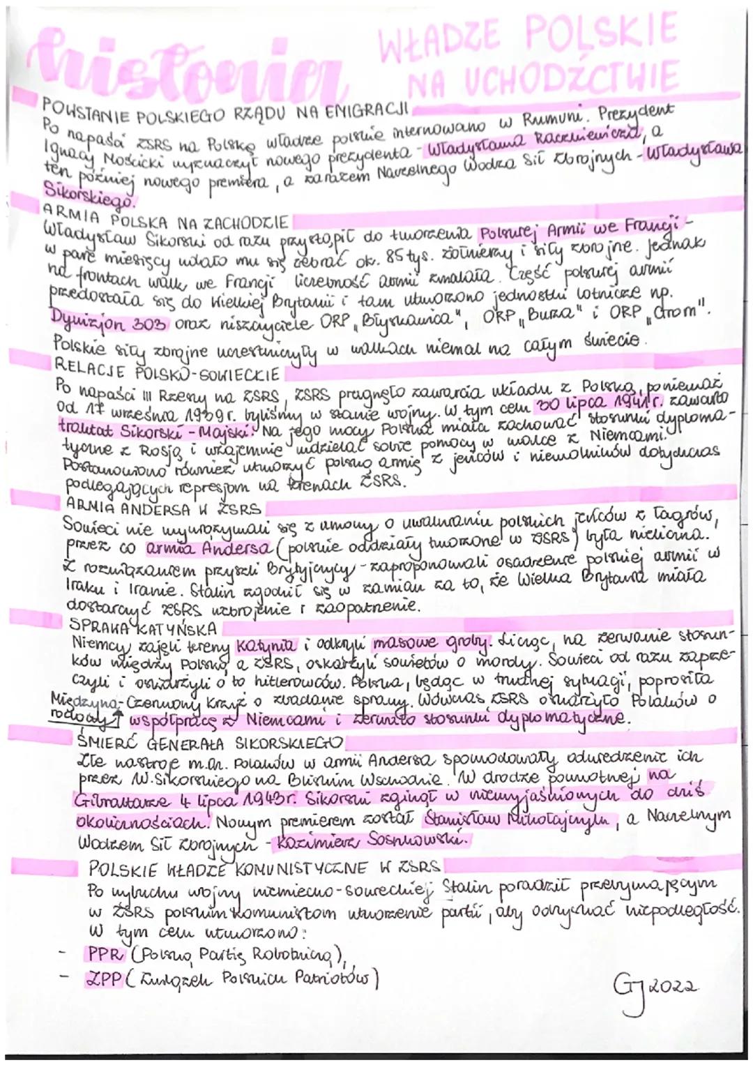 # historier WŁADZE POLSKIE

## POWSTANIE POLSKIEGO RZADU NA EMIGRACJI NA UCHODZCTHIE

Po napasa ZSRS na Polsko władce polsue internowano w R