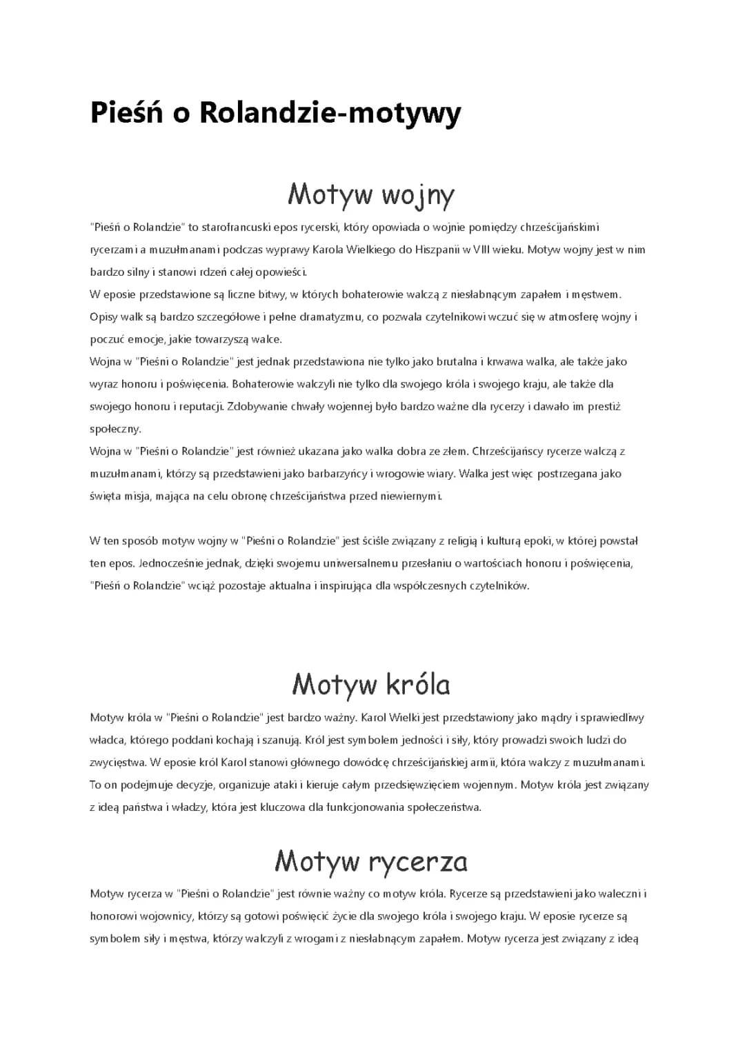 Pieśń o Rolnadzie- motywy 
