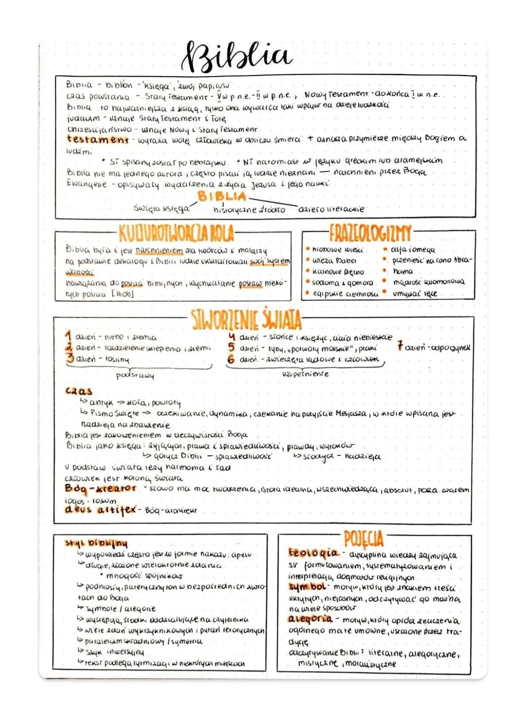 Biblia - Kluczowe Informacje i Notatki