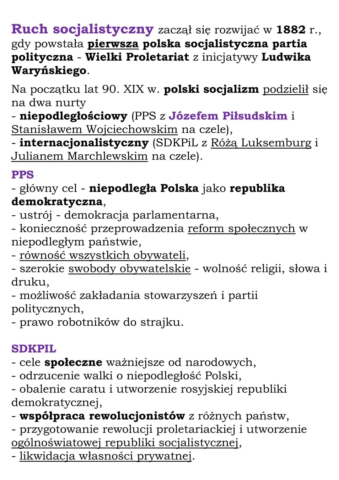 Działalność polityczna na
ziemiach polskich
W drugiej połowie XIX w. na ziemiach polskich zaczęły
powstawać liczne partie polityczne. Reprez