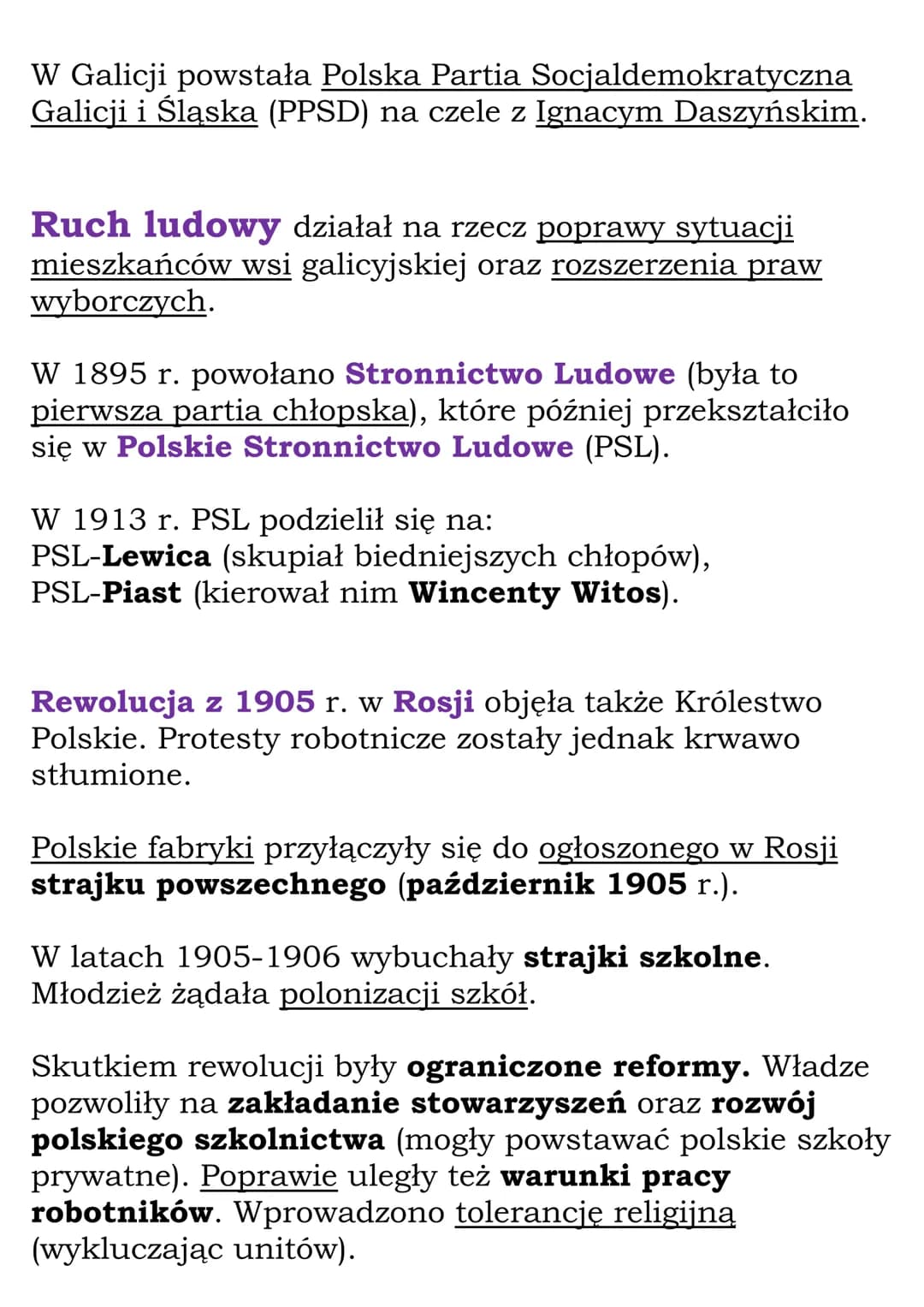 Działalność polityczna na
ziemiach polskich
W drugiej połowie XIX w. na ziemiach polskich zaczęły
powstawać liczne partie polityczne. Reprez