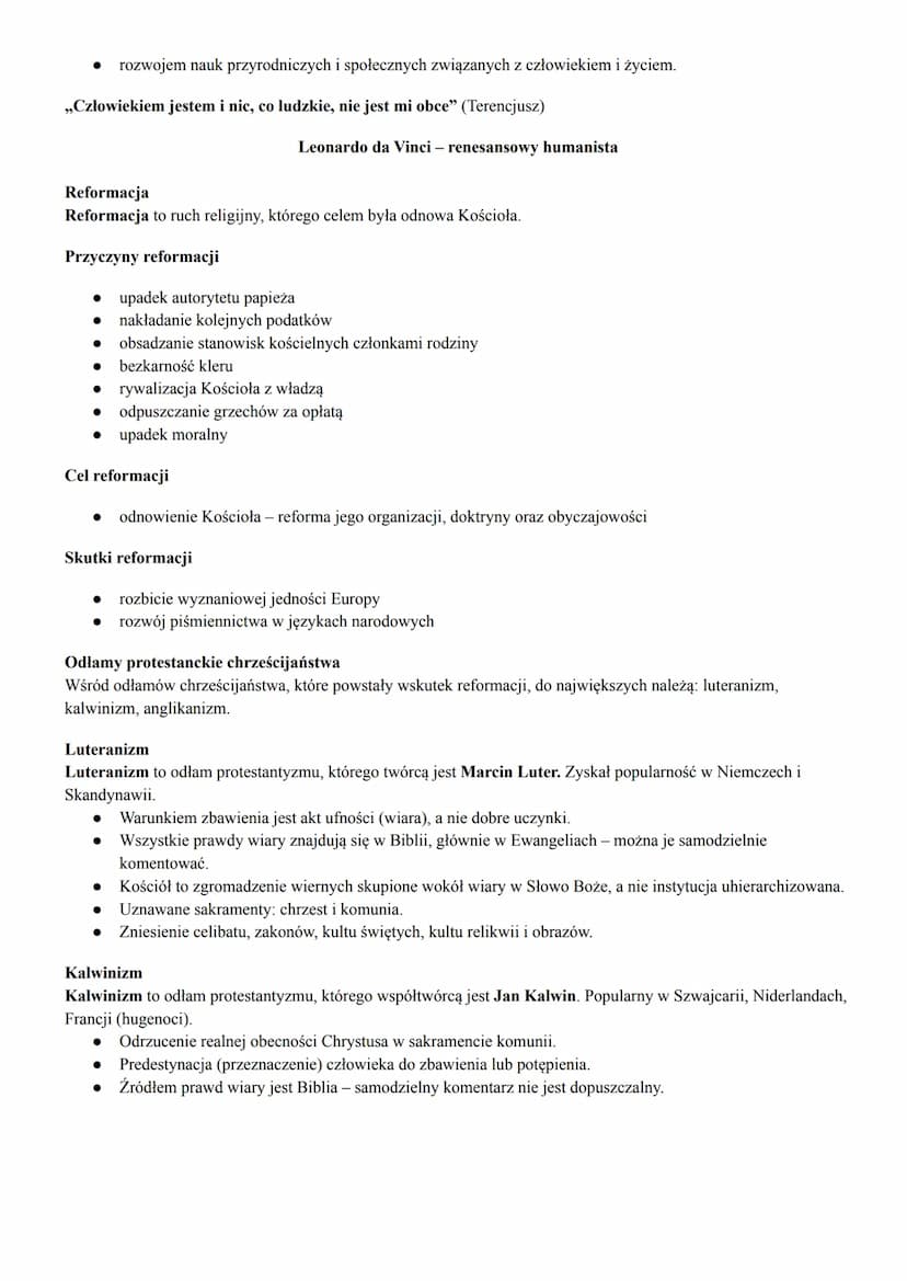 1) Renesans- - nazwa epoki
Renesans to nazwa epoki następującej po średniowieczu. Wyraz oznacza odrodzenie kultury antycznej, zwrot ku
niej 