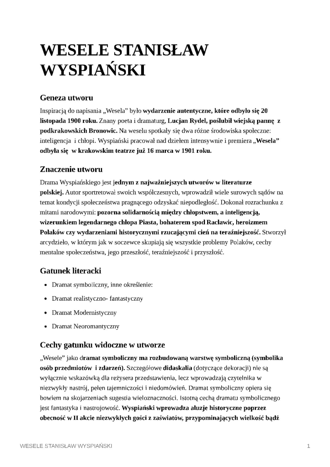 "Wesele" Stanisław Wyspiański - Dramat Symboliczny i Narodowy