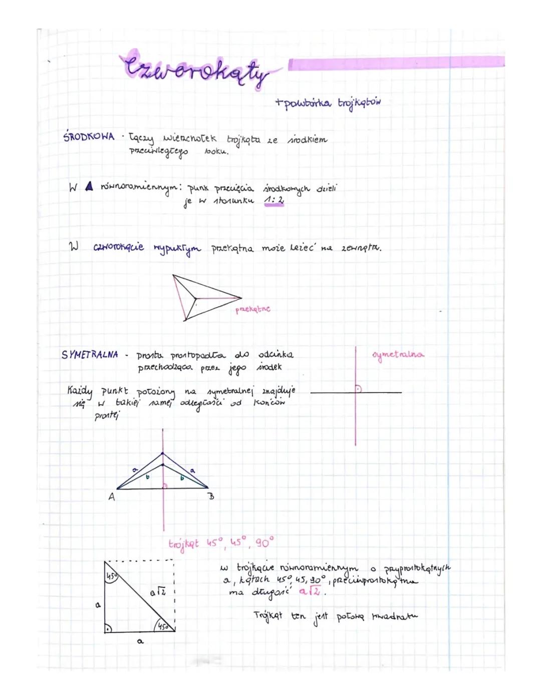 Geometria płaska: Czworokąty, Trapezy i Twierdzenia sinusów