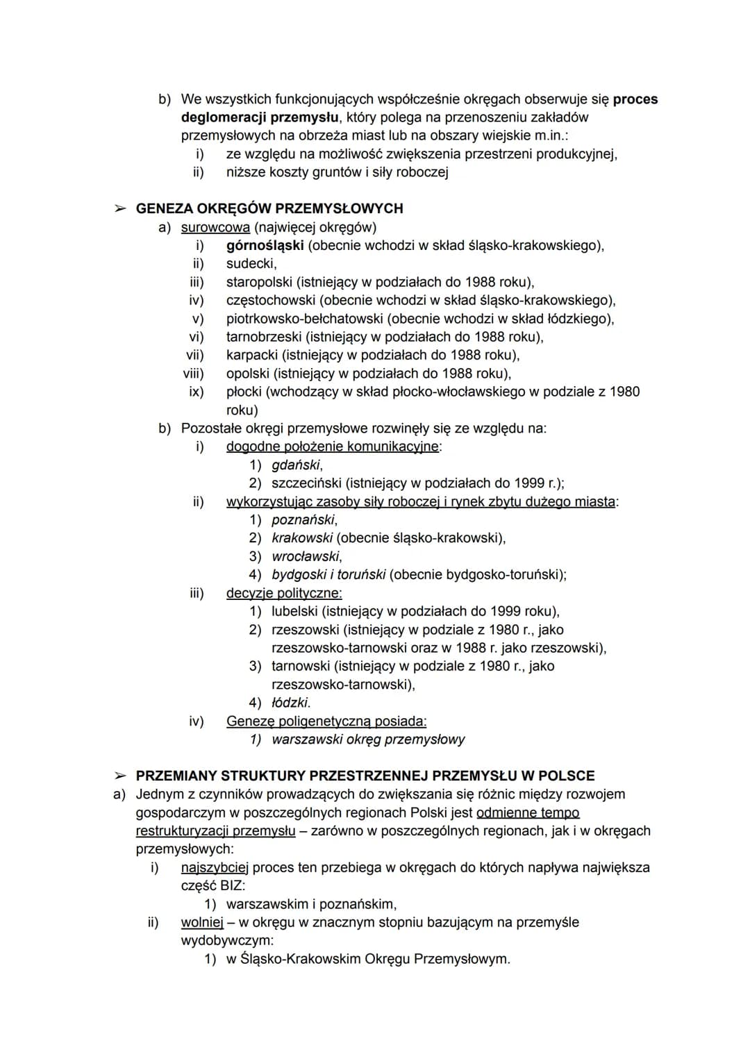 OKRĘGI PRZEMYSŁOWE W POLSCE
> Okręgi przemysłowe są obszarami, na których koncentrowany jest przemysł
składający się z mniejszych ośrodków p