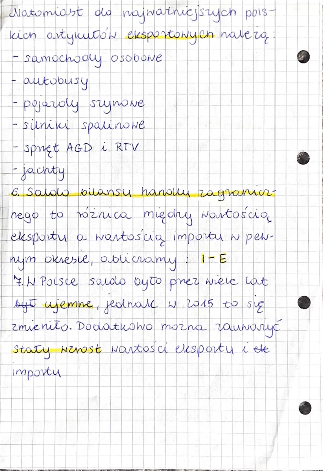 Handel
1. Handel zagraniczny polega na odpłat
nej Nymianie dóbr i using międny kra-
jami
2. Towary mogą być :
(2) importowane (sprovadzane)
