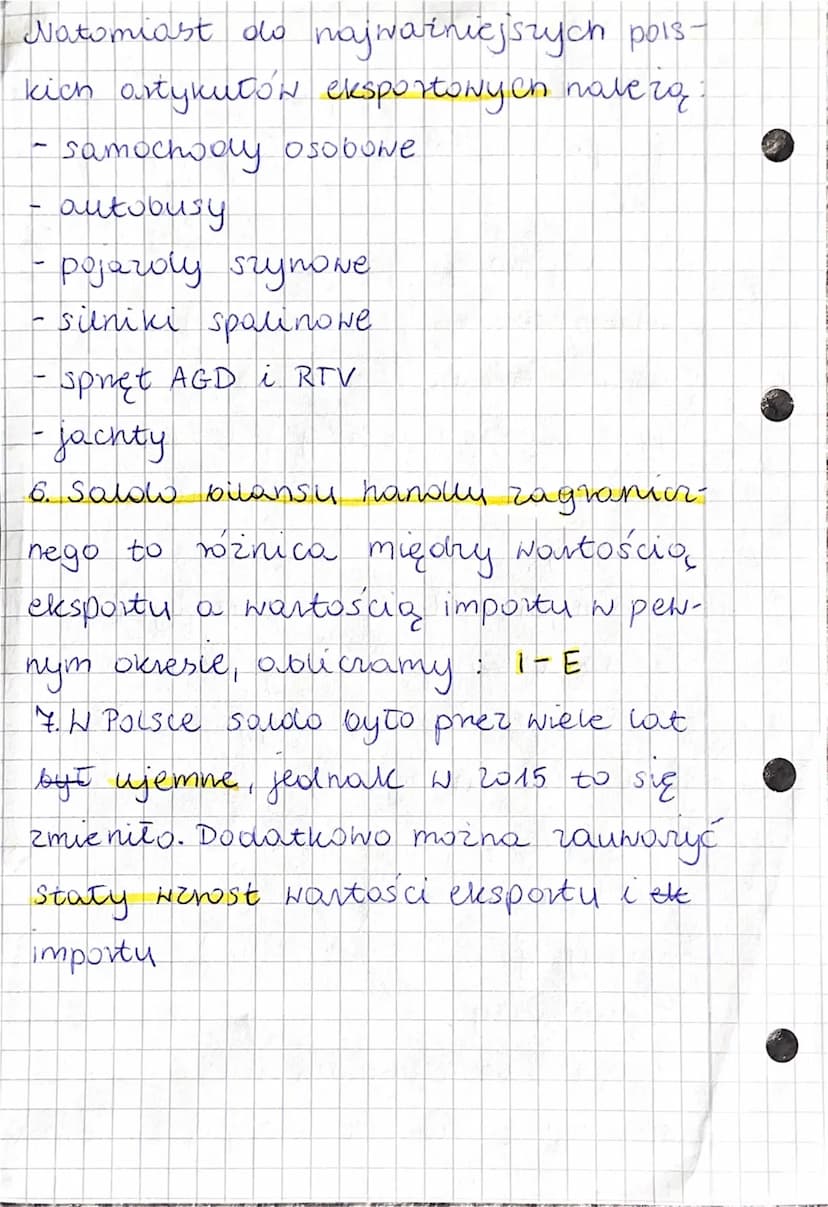 Handel
1. Handel zagraniczny polega na odpłat
nej Nymianie dóbr i using międny kra-
jami
2. Towary mogą być :
(2) importowane (sprovadzane)
