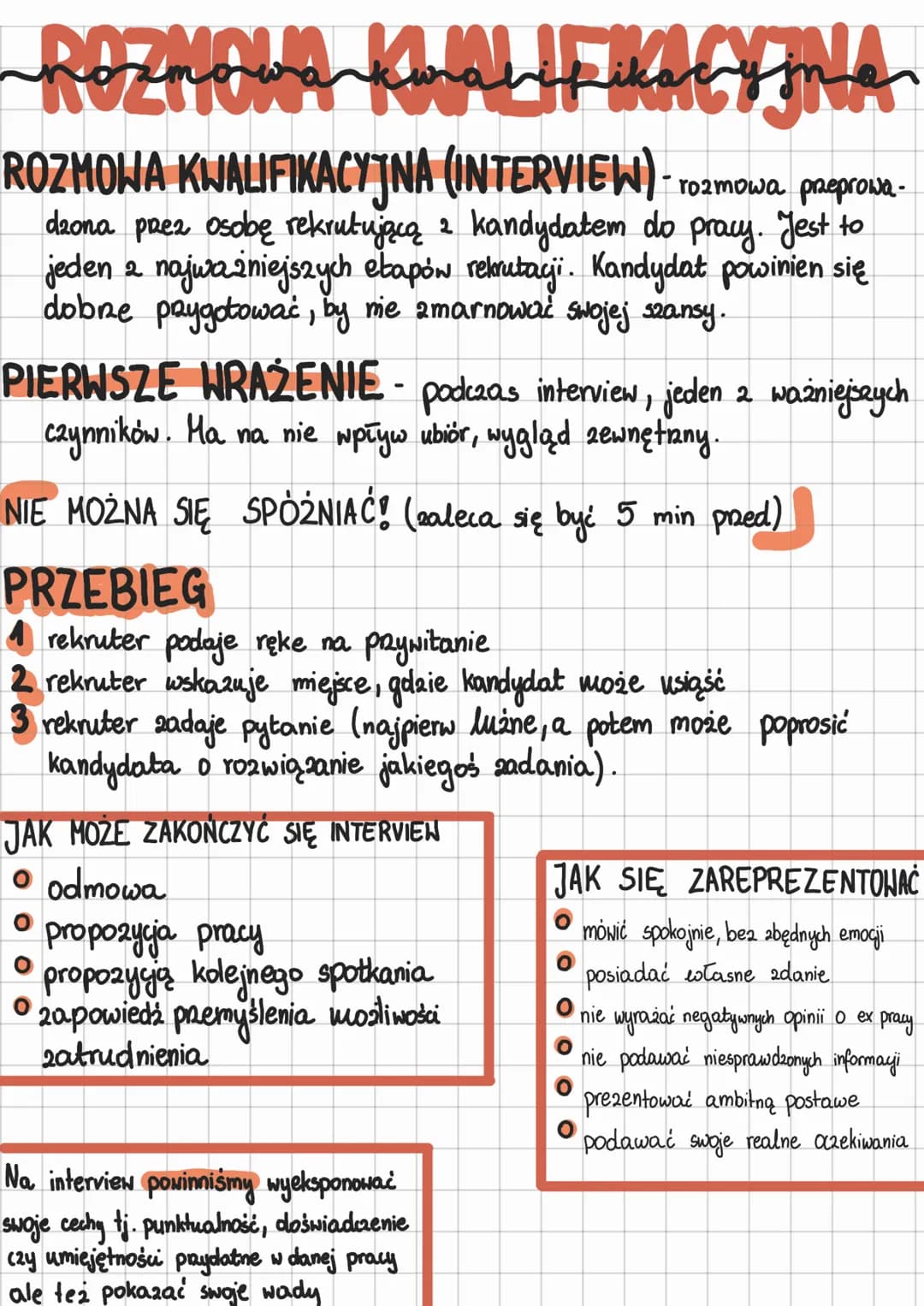 ROZMOWS KISLIFacyjne
ROZMOWA KWALIFIKACYJNA (INTERVIEW) - rozmowa przeprowa
dzona paez osobę rekrutującą 2 kandydatem do pracy. Jest to
jede