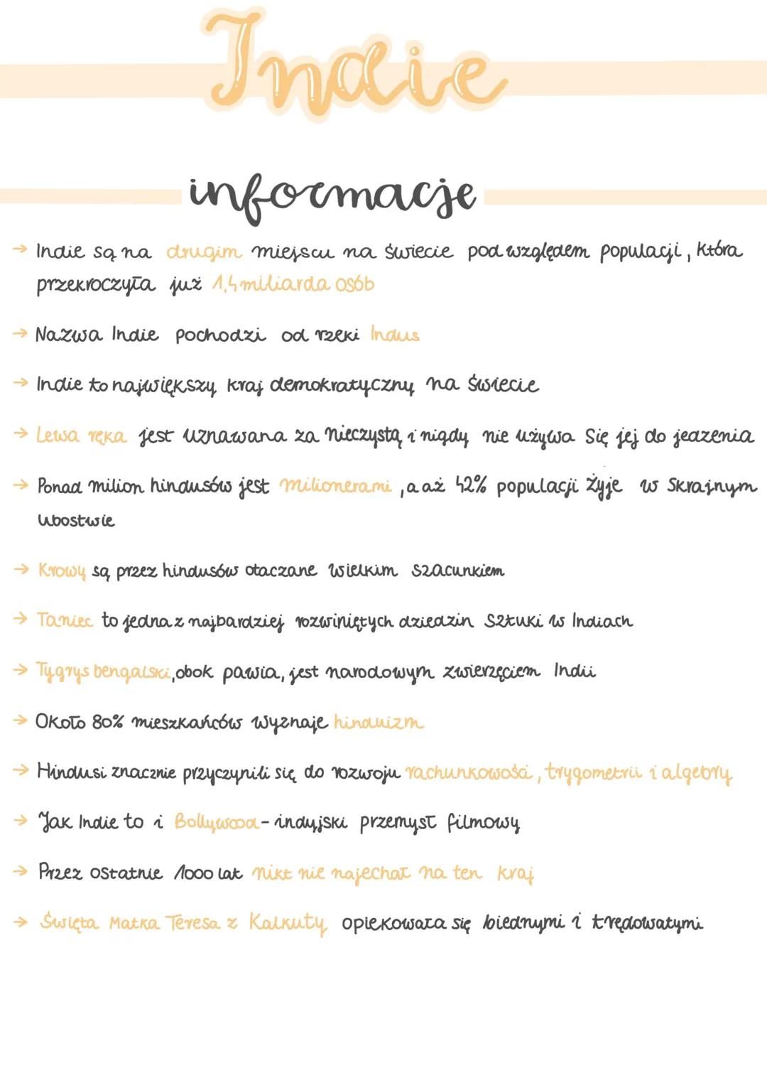 Notatka geografia Indie 