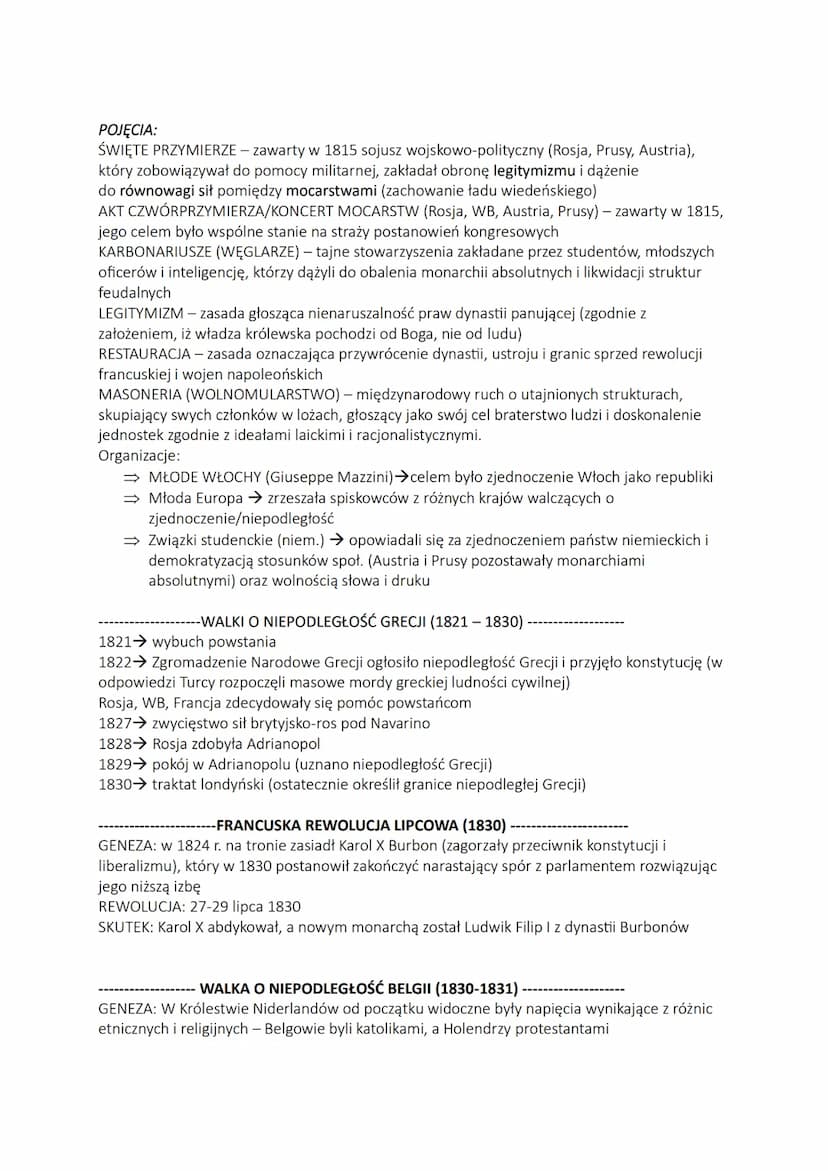 -EPOKA NAPOLEOŃSKA--
POJĘCIA:
DYREKTORIAT - pięcioosobowy rząd francuski ustanowiony w 1795 r., funkcjonował do
zamachu stanu dokonanego prz