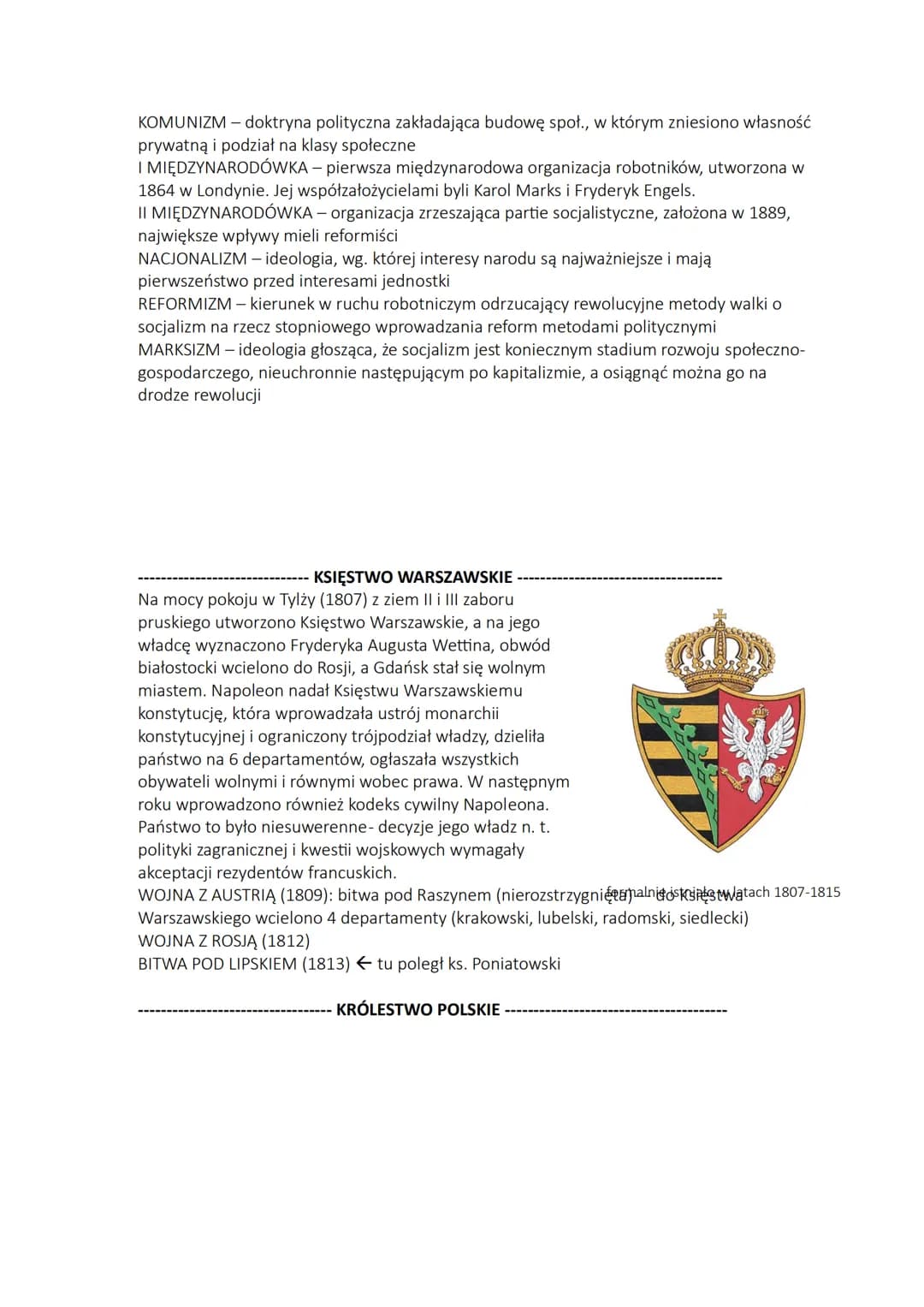 -EPOKA NAPOLEOŃSKA--
POJĘCIA:
DYREKTORIAT - pięcioosobowy rząd francuski ustanowiony w 1795 r., funkcjonował do
zamachu stanu dokonanego prz