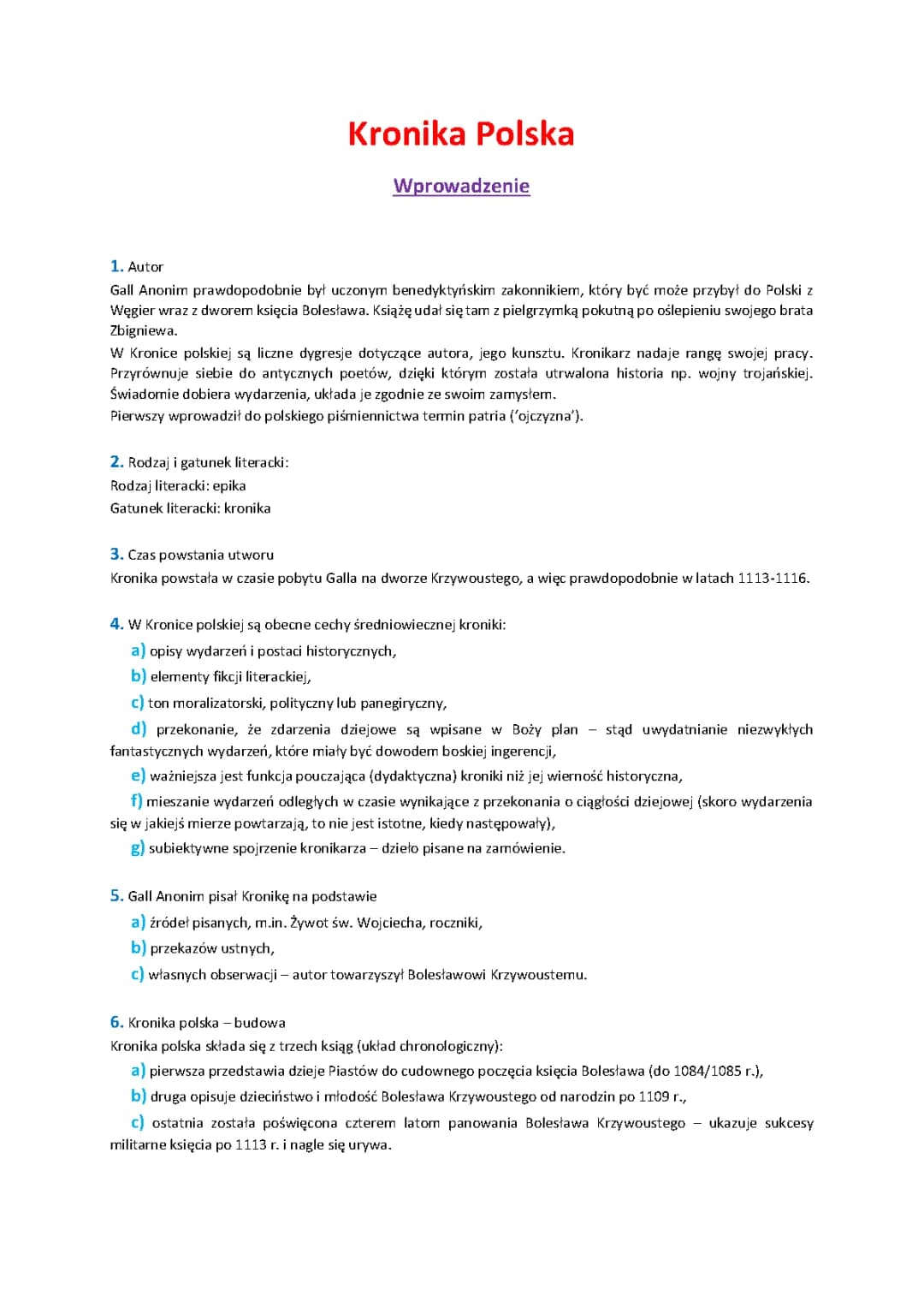 Kronika Polska - Najważniejsze Informacje i Streszczenie