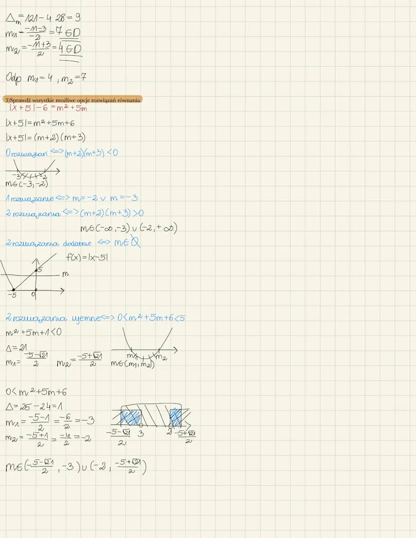 ROZWIĄZANIA
TAKIE SAME ZNAKI
A>0
X₁ X₂0
DODATNIE
A>0
X1 X₂70
X₁ + X₂0
RÓWNANIA I NIERÓWNOŚCI Z
PARAMETREM
PRZECIWNE ZNAKI
A>O
X₁X₂ <0
to
UJE