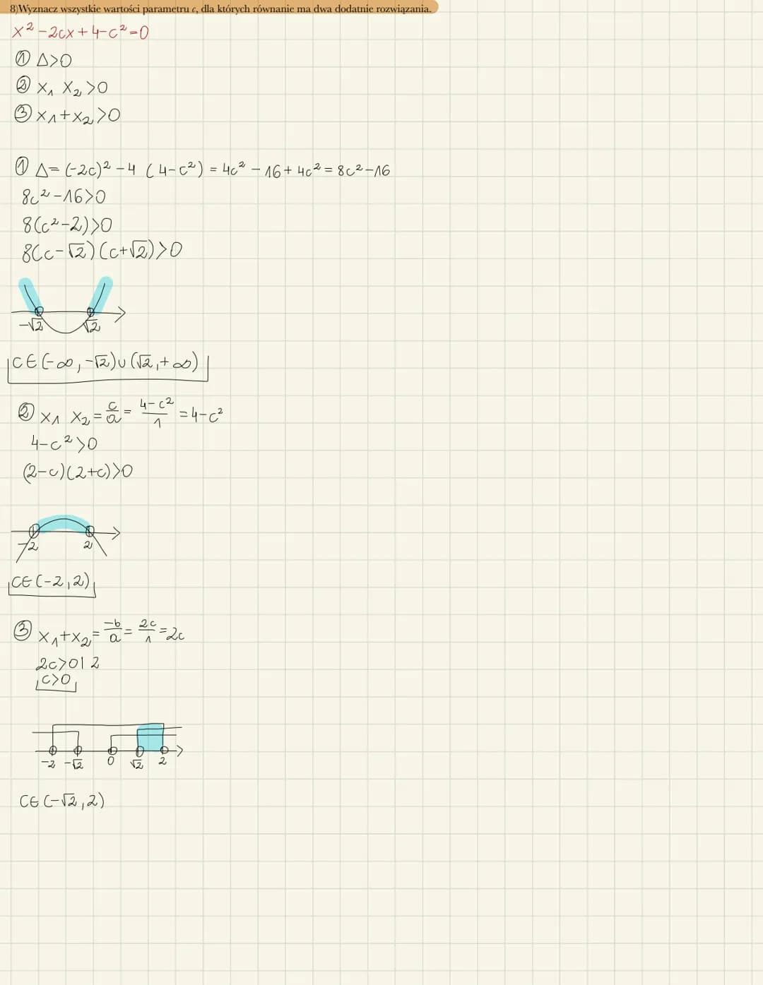 ROZWIĄZANIA
TAKIE SAME ZNAKI
A>0
X₁ X₂0
DODATNIE
A>0
X1 X₂70
X₁ + X₂0
RÓWNANIA I NIERÓWNOŚCI Z
PARAMETREM
PRZECIWNE ZNAKI
A>O
X₁X₂ <0
to
UJE