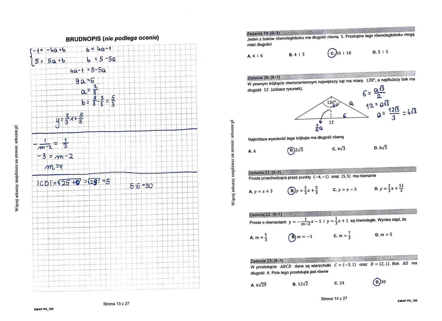 Więcej arkuszy znajdziesz na stronie: arkusze.pl
CENTRALNA
KOMISJA
EGZAMINACYJNA
KOD
WYPEŁNIA ZDAJĄCY
PESEL
DATA: 2 czerwca 2021 r.
GODZINA 