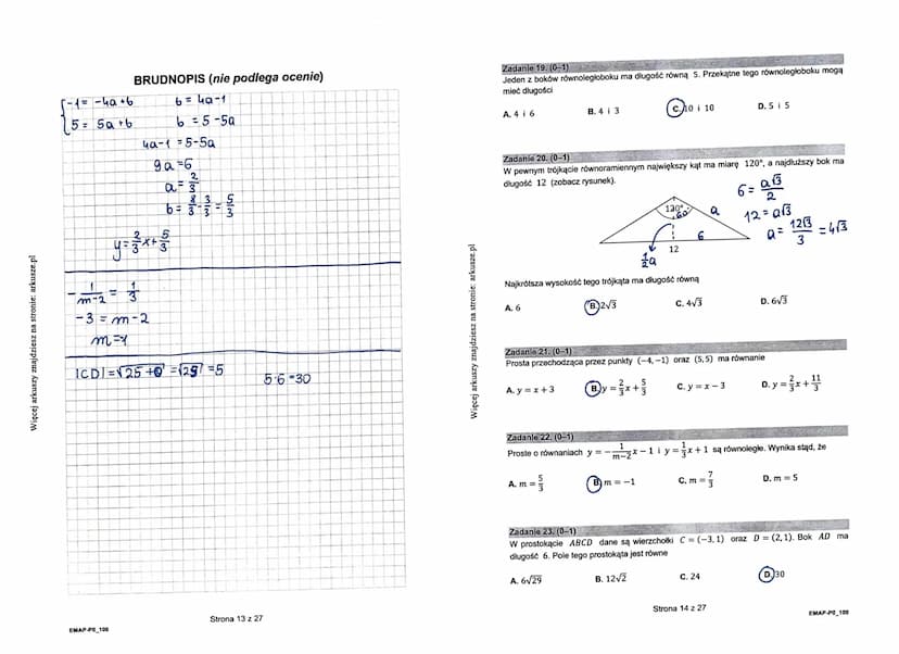 Więcej arkuszy znajdziesz na stronie: arkusze.pl
CENTRALNA
KOMISJA
EGZAMINACYJNA
KOD
WYPEŁNIA ZDAJĄCY
PESEL
DATA: 2 czerwca 2021 r.
GODZINA 