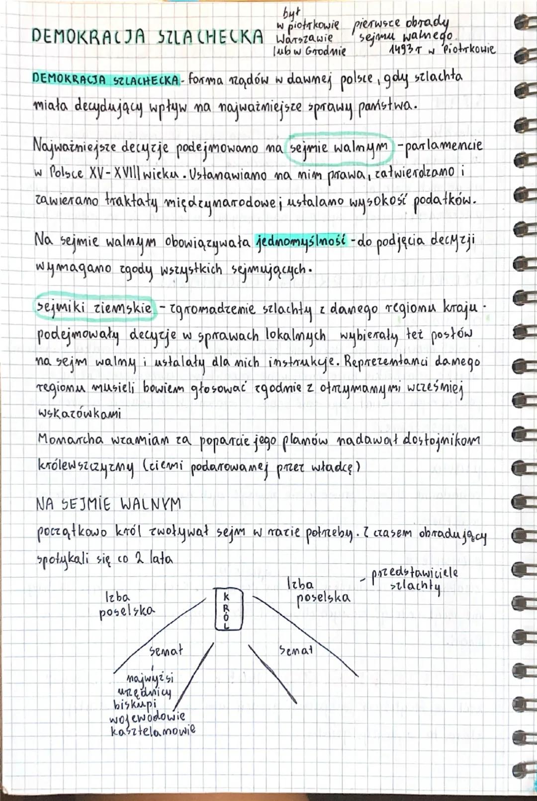DEMOKRACJA SZLACHECKA
STAN SZLACHECKI
Szlachta to potomkowie rycerstwa. Mimo rocnic w zamożmości uważali się
ta równych sobie oraz dobrze ur
