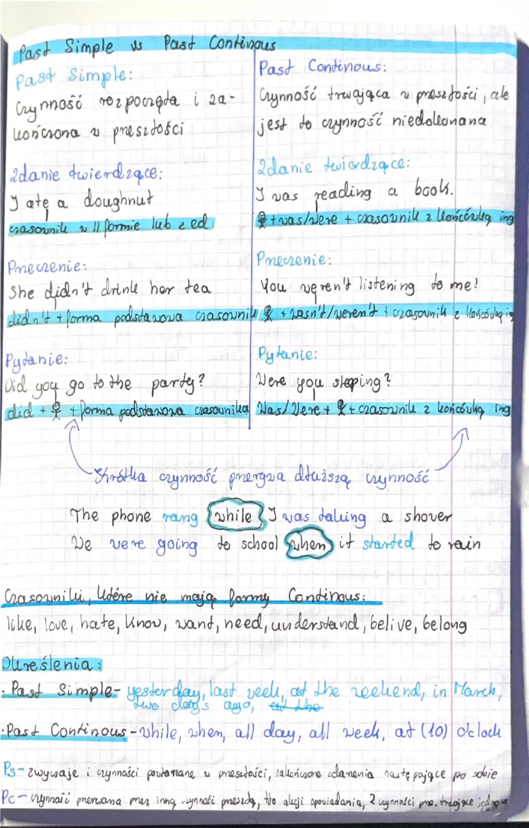 Past Simple a Past Continuous - Różnice i Przykłady