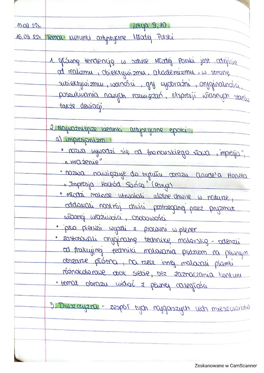 Kierunki artystyczne młodej Polski 