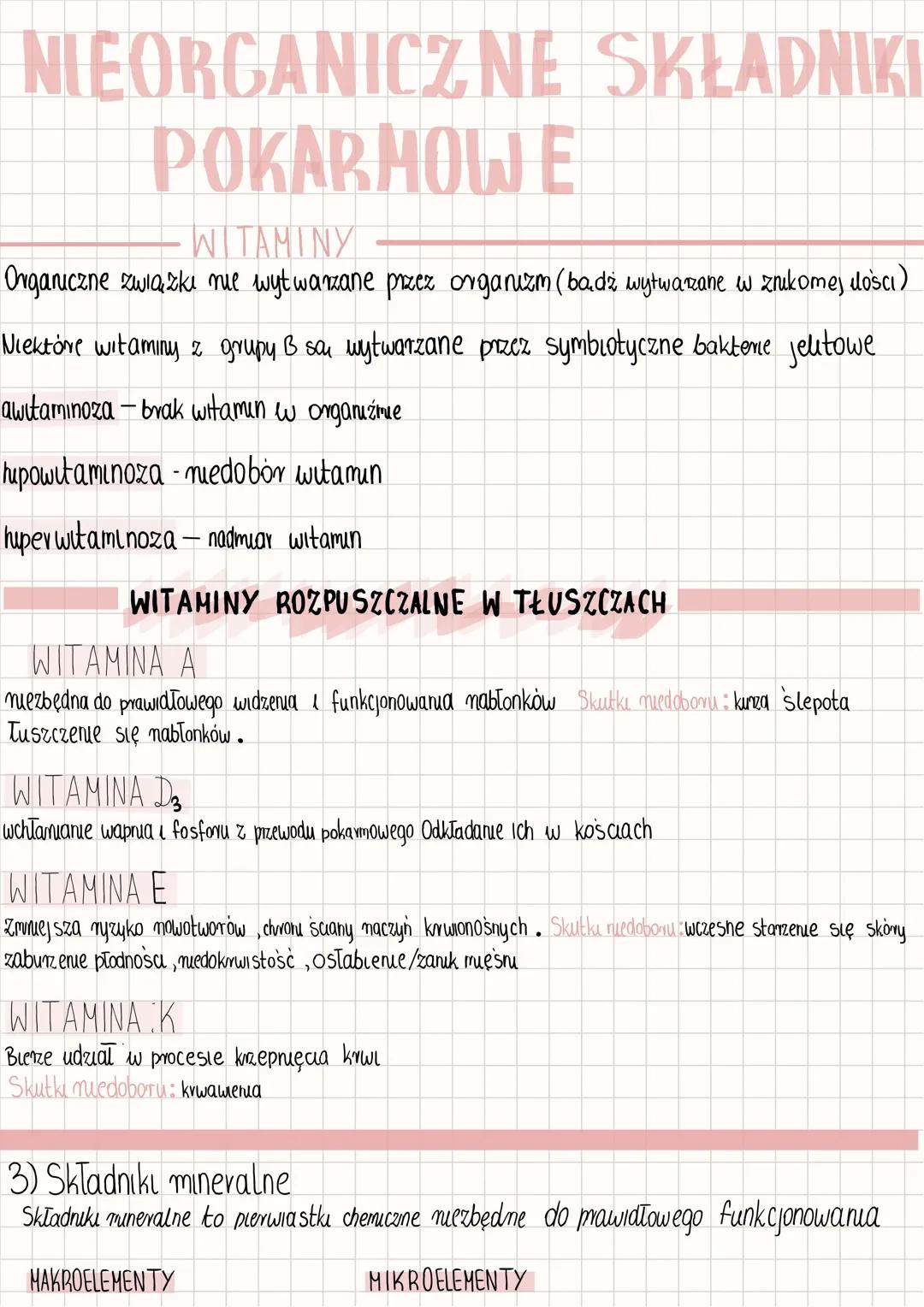 Nieorganiczne Składniki Pokarmowe: Witaminy i Minerały