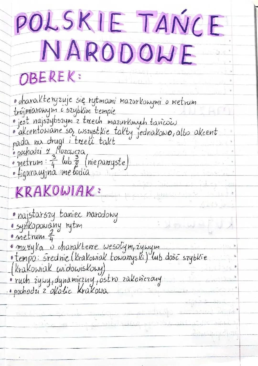 Polskie tańce narodowe oberek, krakowiak, polonez, Mazur, kujawiak 