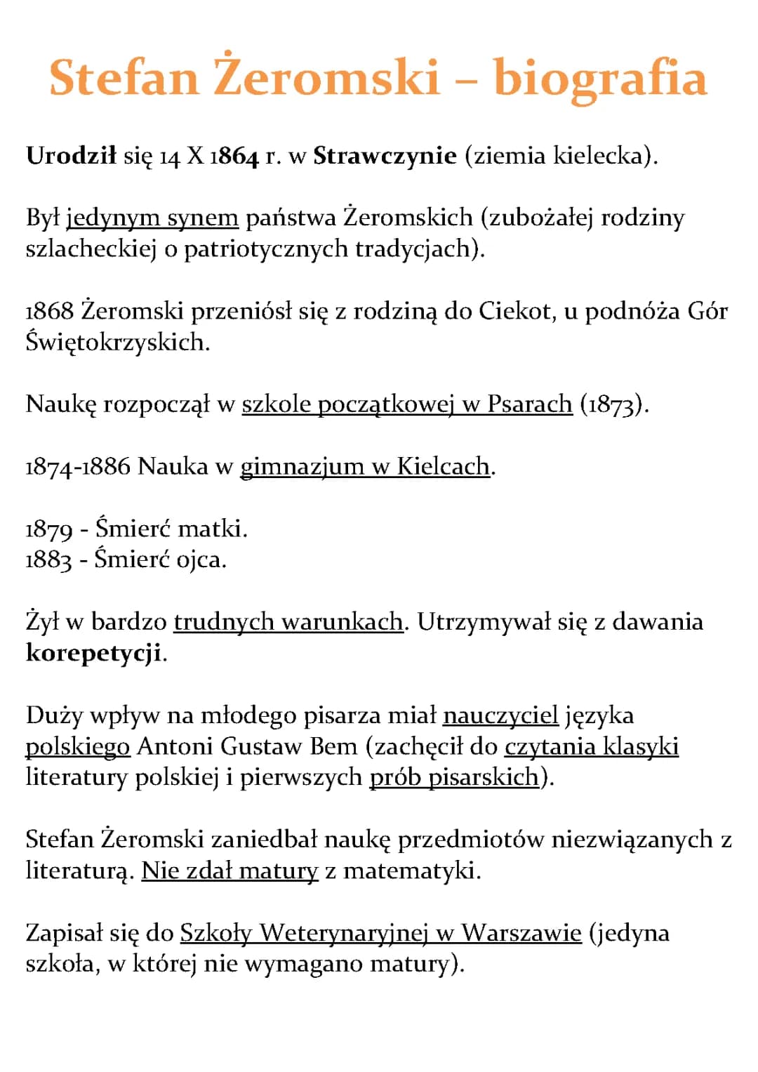 Stefan Żeromski – biografia