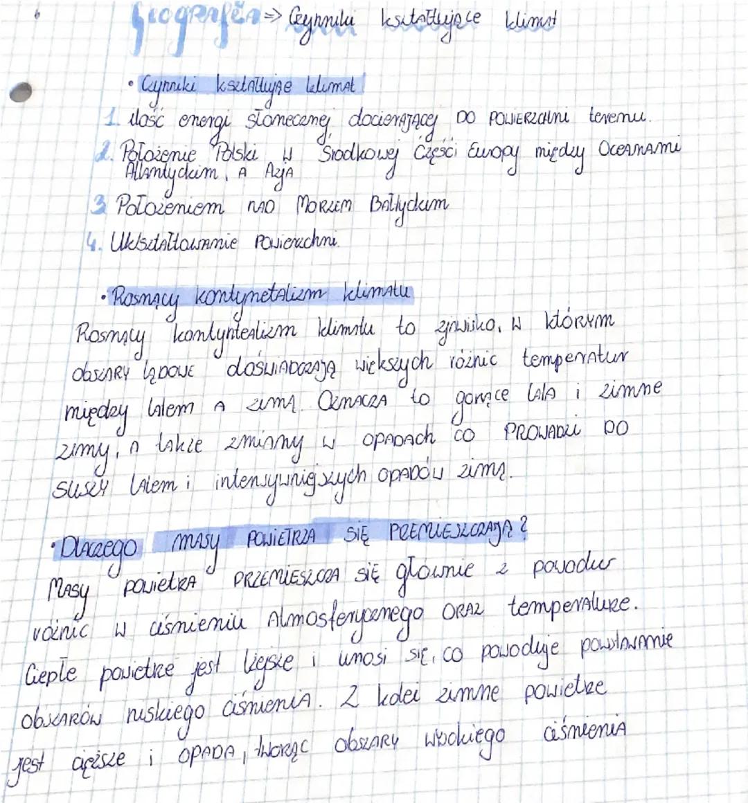 # Geogrefia -> Czynniki ksztaltujące klimat

- Cynruki kselallyse klimat

1. ilość energi stomecenej docierający DO POWERZaini terenu.

2. P