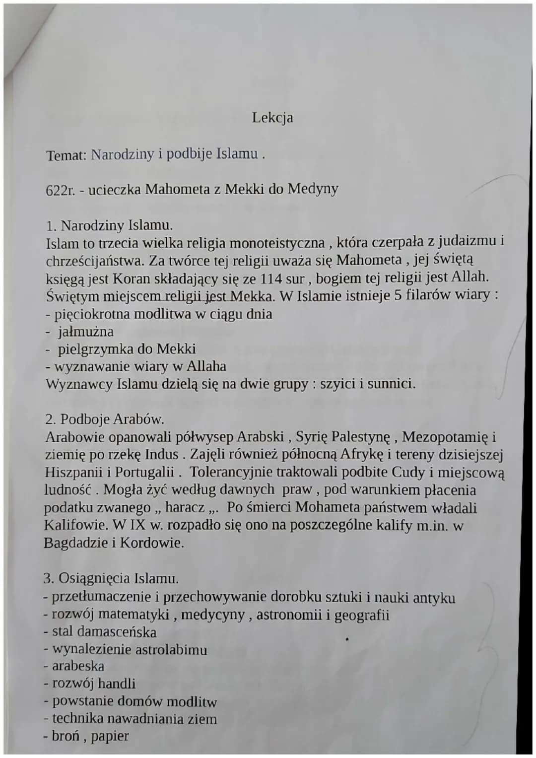 DZIAŁ IV
Lekcja
Temat: Cesarstwo Bizantyjskie.
476r. - początek średniowiecza ( początek cesarstwa zachodnio-
rzymskiego)
1492r. - koniec śr