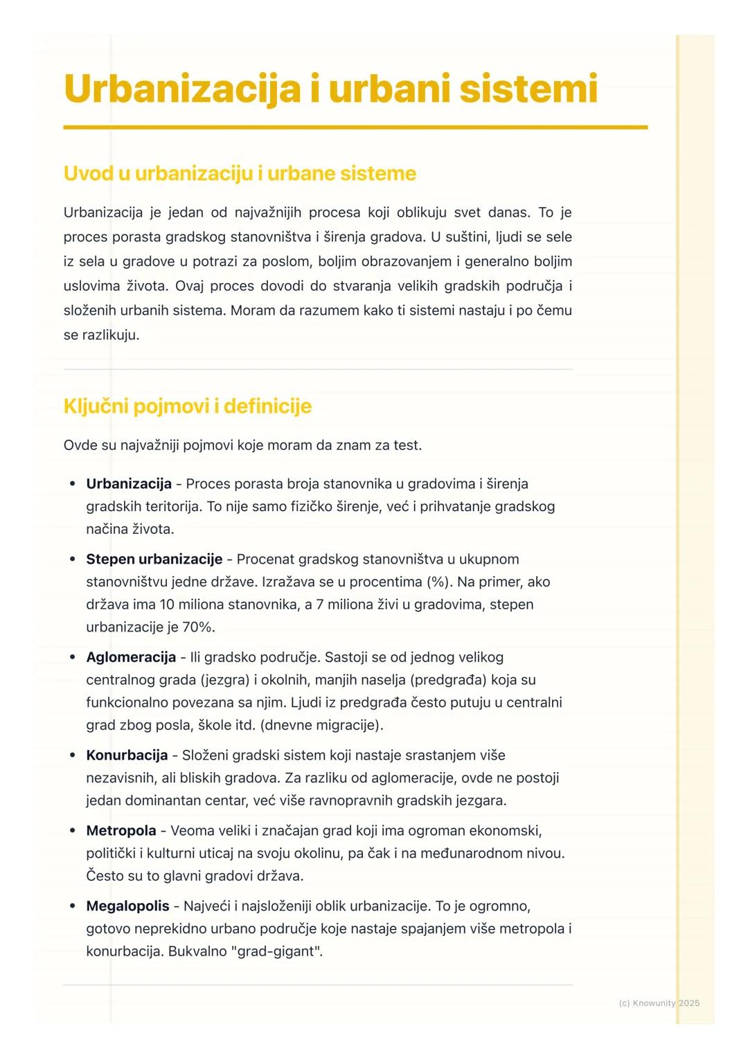 # Urbanizacija i urbani sistemi

Uvod u urbanizaciju i urbane sisteme

Urbanizacija je jedan od najvažnijih procesa koji oblikuju svet danas